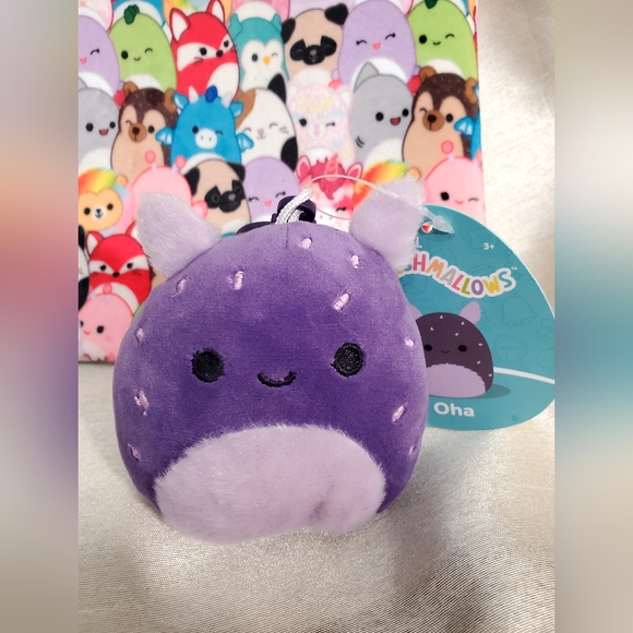 🥰NWT🥰 Squishmallows Bundle Plush Pouch with Squishmallows Bag Clip "Oha" - Picture 2 of 12